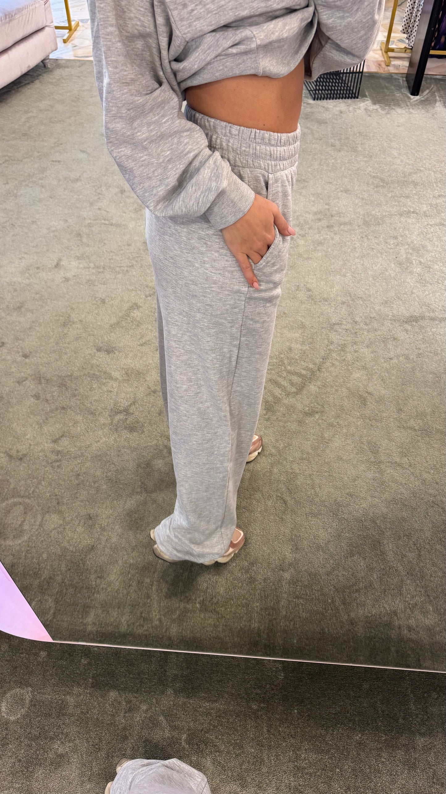 Joggers grigio chiaro wide leg jx