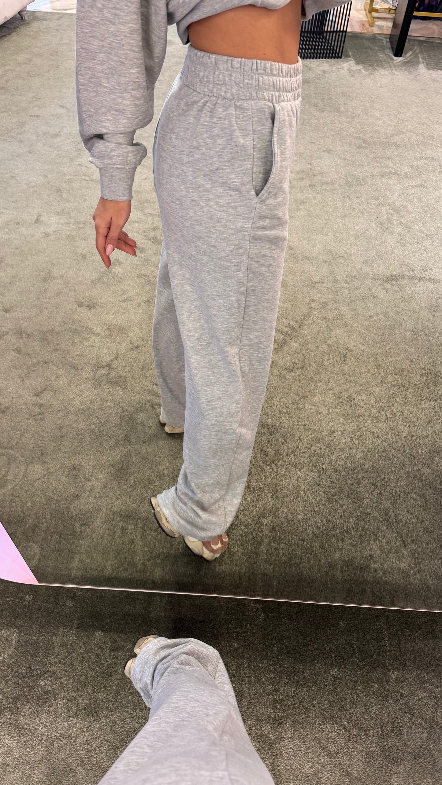 Joggers grigio chiaro wide leg jx