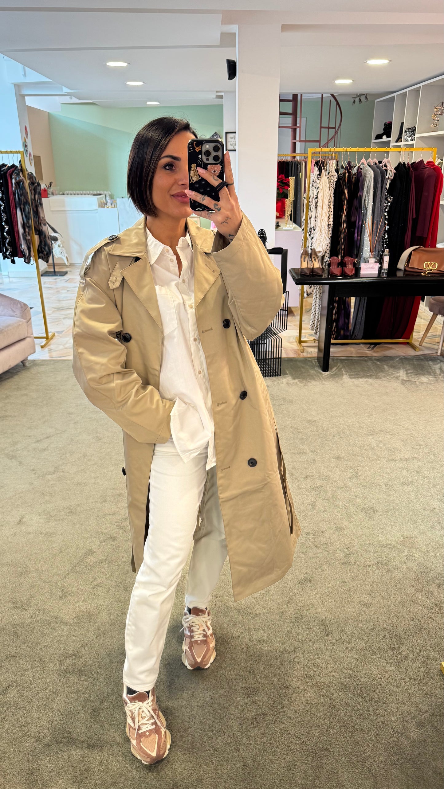 Trench beige sabbia lungo