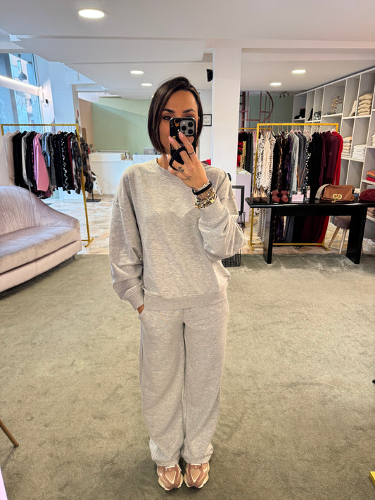 Joggers grigio chiaro wide leg jx