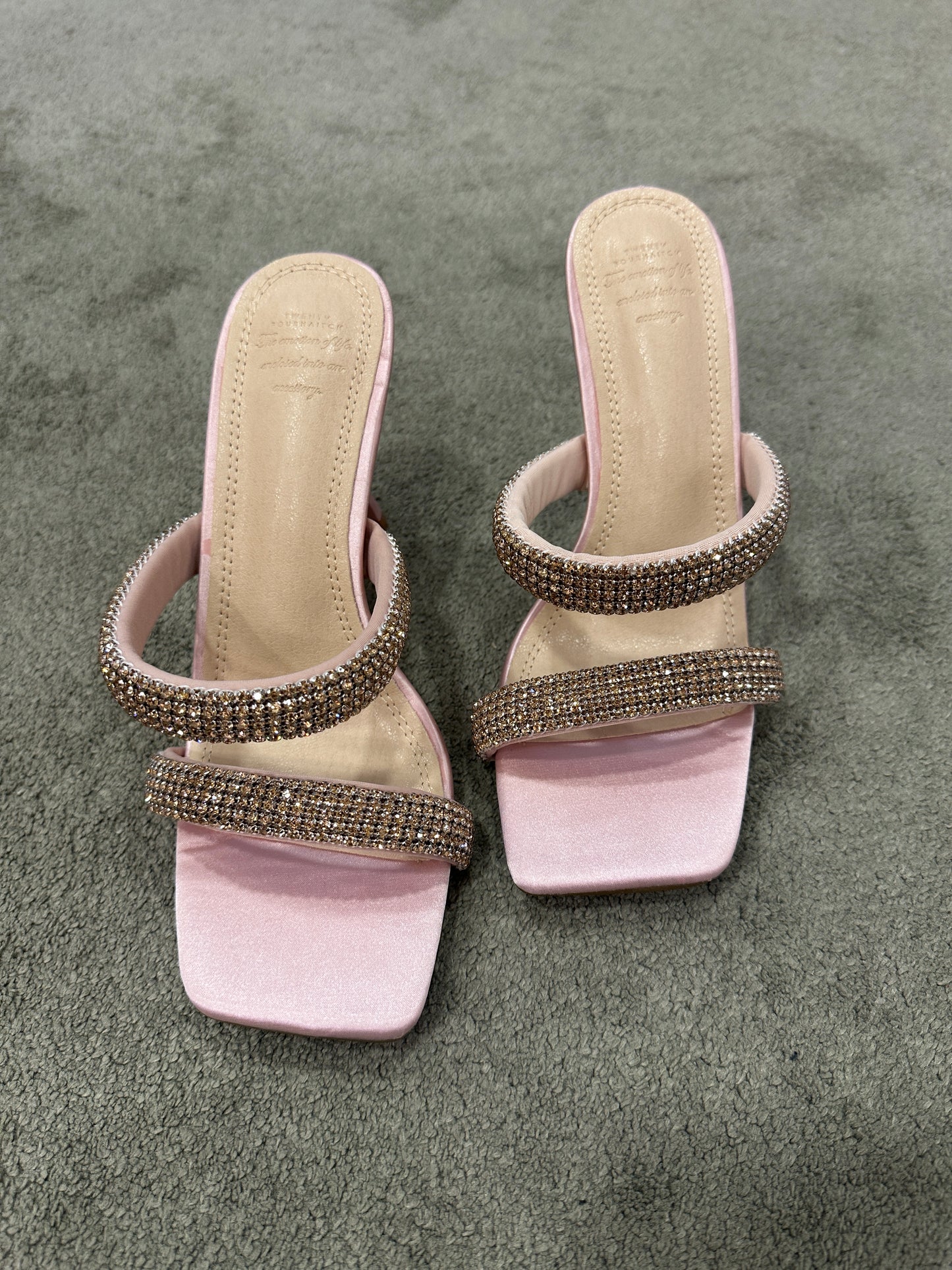 Sandalo doppia fascia rosa cipria crystal